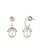 Carolee Hoop & Cultured Freshwater Pearl Drop Earrings