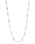 Ippolita 18k Yellow Gold Rock Candy Leaf-shaped Station Necklace With Turquoise, 37