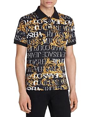 Versace Jeans Couture Cotton Pique Logo Print Polo Shirt