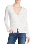 Sadie And Sage Ribbed Button-front Henley