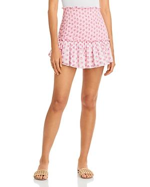Loveshackfancy Roux Floral Print Smocked Mini Skirt