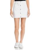 7 For All Mankind Asymmetric-front Denim Skirt In Prince St