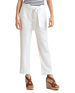 Lauren Ralph Lauren Linen Tie Waist Straight Leg Pants