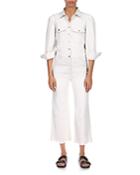 Dl1961 Freja Wide Leg Denim Jumpsuit In Ecru