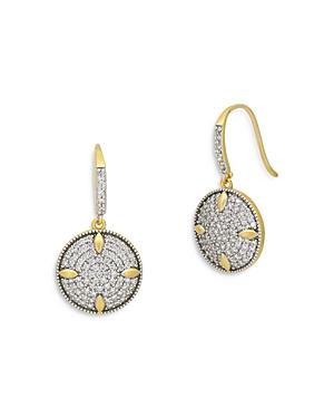 Freida Rothman Petals And Pave Disc Earrings