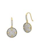 Freida Rothman Petals And Pave Disc Earrings