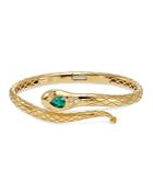 Temple St. Clair 18k Yellow Gold Bella Serpent Bangle With Tsavorite And Diamonds