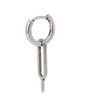 Allsaints Link Charm Single Hoop Earring In Sterling Silver