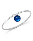 Ippolita Sterling Silver Wonderland Mother-of-pearl And Quartz Doublet Charm Bangle In Ultramarine