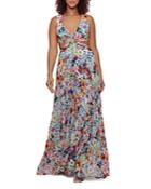 Aqua Printed Cutout Dress