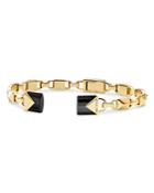 Michael Kors Mercer Link Semi-precious 14k Gold-plated Sterling Silver Center Back Hinged Cuff