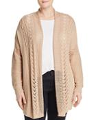 One A Plus Pointelle Open Duster Cardigan