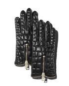 Portolano Croc-pattern Leather Gloves