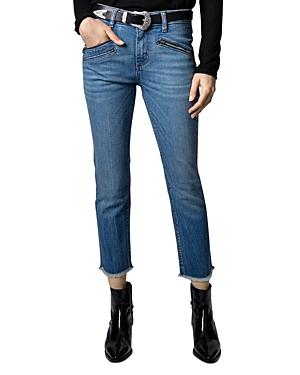 Zadig & Voltaire Ava Skinny Ankle Jeans In Bleu