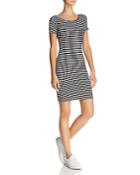 Olivaceous Strappy Open-back Striped Dress