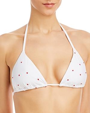 Pq Swim Heart Embroidered Triangle Bikini Top