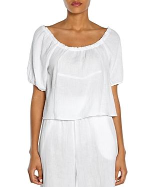 Three Dots Double Gauze Puff Sleeve Top