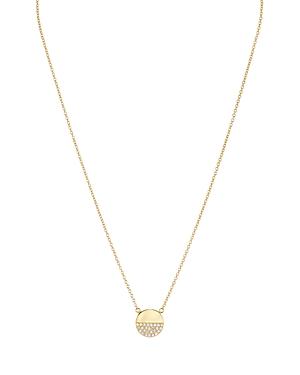 Aqua Sterling Silver Pave Circle Pendant Necklace, 16 - 100% Exclusive