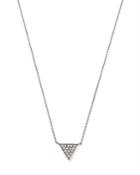 Moon & Meadow 14k White Gold Diamond Triangle Pendant Necklace, 18