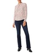 Hobbs London Aisha Printed Tie Neck Top