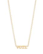 Zoe Chicco 14k Yellow Gold Itty Bitty Words Vote Pendant Necklace, 16