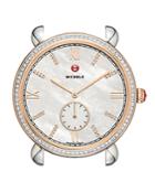 Michele Gracile Two-tone Rose Gold Diamond Dial Watch Head, 36mm