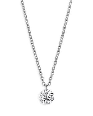 Lightbox Jewelry Lab Grown Diamond Pendant Necklace In 10k White Gold, 1 Ct. T.w. - 100% Exclusive