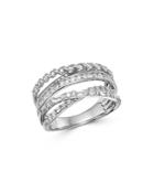 Bloomingdale's Diamond Crossover Band In 14k White Gold, 1.0 Ct. T.w. - 100% Exclusive