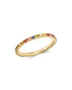 Zoe Lev 14k Yellow Gold Rainbow Gemstone & Diamond Eternity Ring