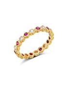 Temple St. Clair 18k Yellow Gold Ruby & Diamond Eternity Band