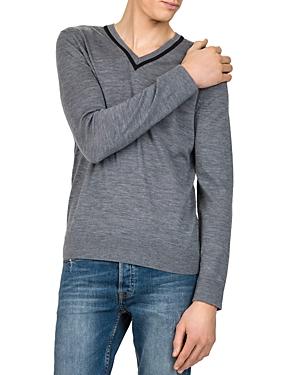 The Kooples Contrast V-neck Sweater