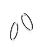 Bloomingdale's Black Diamond Inside Out Hoop Earrings In 14k White Gold, 1.35 Ct. T.w. - 100% Exclusive