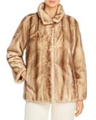 Maximilian Furs Mink Stand Collar Coat