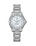 Tag Heuer Aquaracer 300m Quartz Stainless Steel Watch With Bezel Diamonds, 32mm