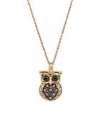 White And Brown Diamond Owl Pendant Necklace In 14k Yellow Gold, 16 - 100% Exclusive