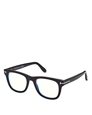 Tom Ford Women's Shiny Black Square Blue Light Glasses, 50mm