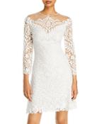 Tadashi Shoji Embroidered Lace Illusion Dress