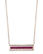 Bloomingdale's Ruby & Diamond Bar Necklace In 14k Rose Gold, 18 - 100% Exclusive