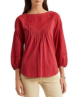 Lauren Ralph Lauren Embroidered Jersey Top