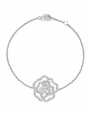 Diamond Flower Bracelet In 14k White Gold, .50 Ct. T.w.