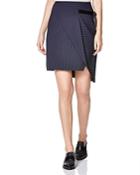 Dkny Asymmetric Pinstripe Mini Skirt