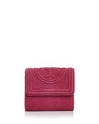 Tory Burch Fleming Snake-embossed Leather Mini Wallet