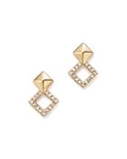 Kc Designs 14k Yellow Gold Diamond Stacked Square Stud Earrings