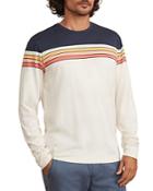 Marine Layer Cotton Blend Color Blocked Stripe Long Sleeve Tee