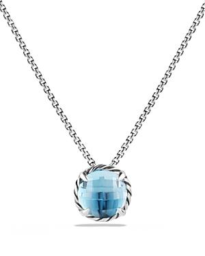 David Yurman Chatelaine Pendant Necklace With Blue Topaz