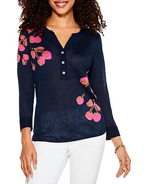 Nic+zoe Cherry Twist Henley Sweater