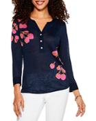 Nic+zoe Cherry Twist Henley Sweater