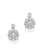 Judith Ripka Sterling Silver La Petite Snowflake Cluster Earrings With White Sapphire