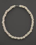 Cultured Freshwater Pearl Woven Necklace In 14k White Gold, 18