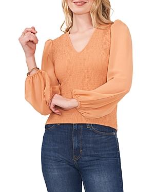 1.state Smocked V Neck Top